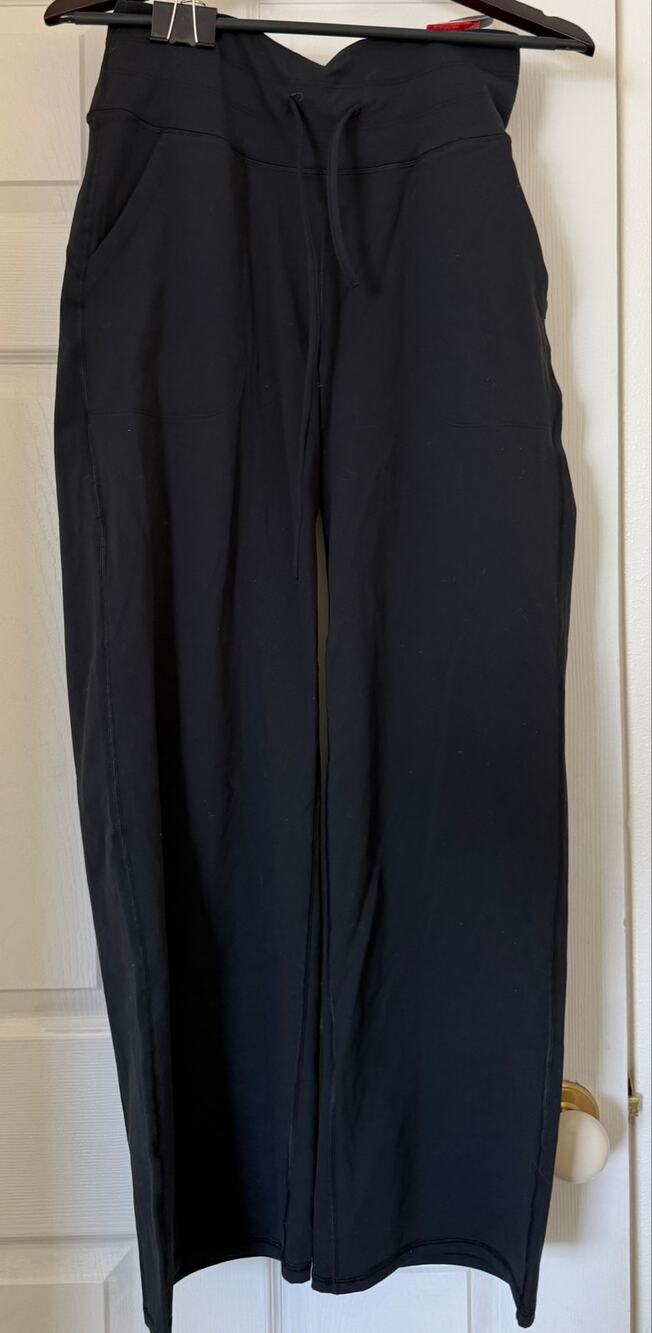 IUGA Women’s Black Wide Leg Yoga Pants Medium NWT High Waist Pockets